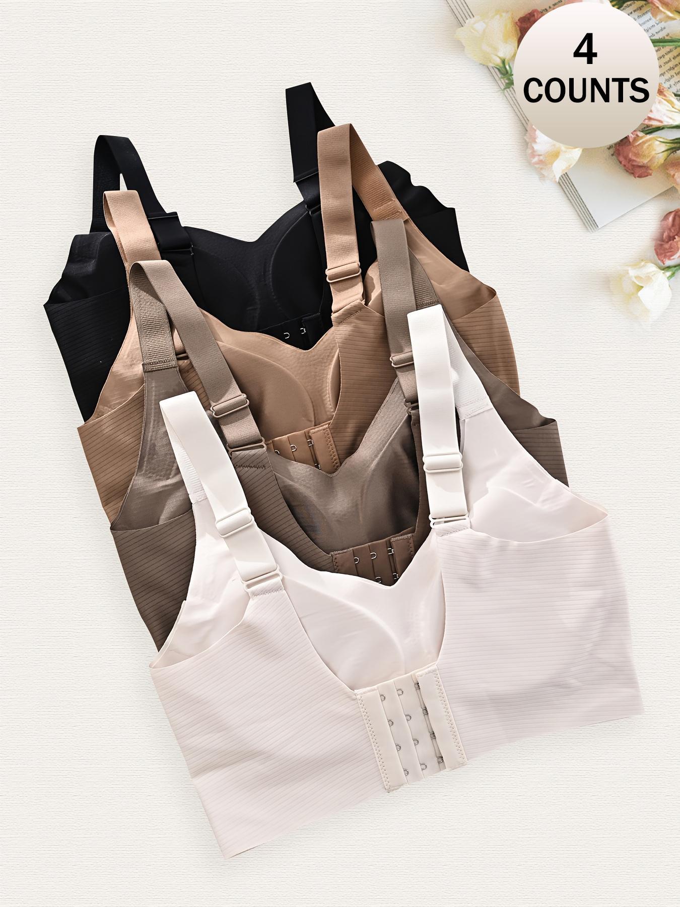 Women's Seamless Wireless Bra, Adjustable Wide Straps, Comfortable Breathable Lingerie, Medium Support, Casual All-Season Wear