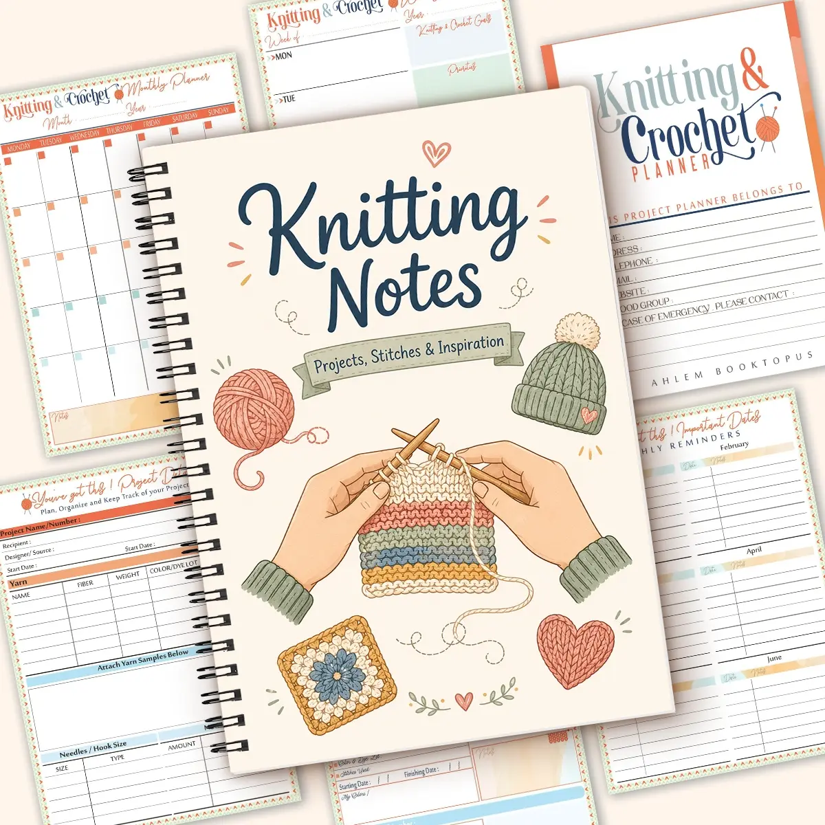Crochet Notebook, Knitting Project Log, Crochet Gift, Crochet Planner, Used to Record Your Crochet Projects, Handmade Gift for Crochet Enthusiasts, Mother's Day Gift