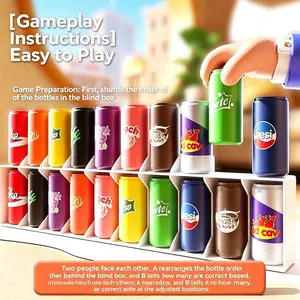 Beverage Bottle Memory Match Toy, Parent-Child Interactive Desk Game, Slot Design Prevents Falling, Logic Training, Color Matching Challenge