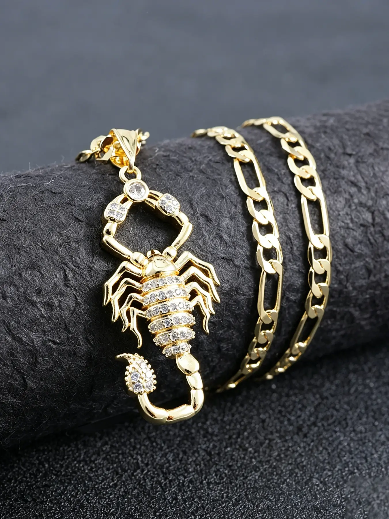 1pc Scorpion Pendant Necklace, Copper Zircon Hip Hop Style, Unisex Party Jewelry, Perfect Gift for Valentine's Day and Christmas