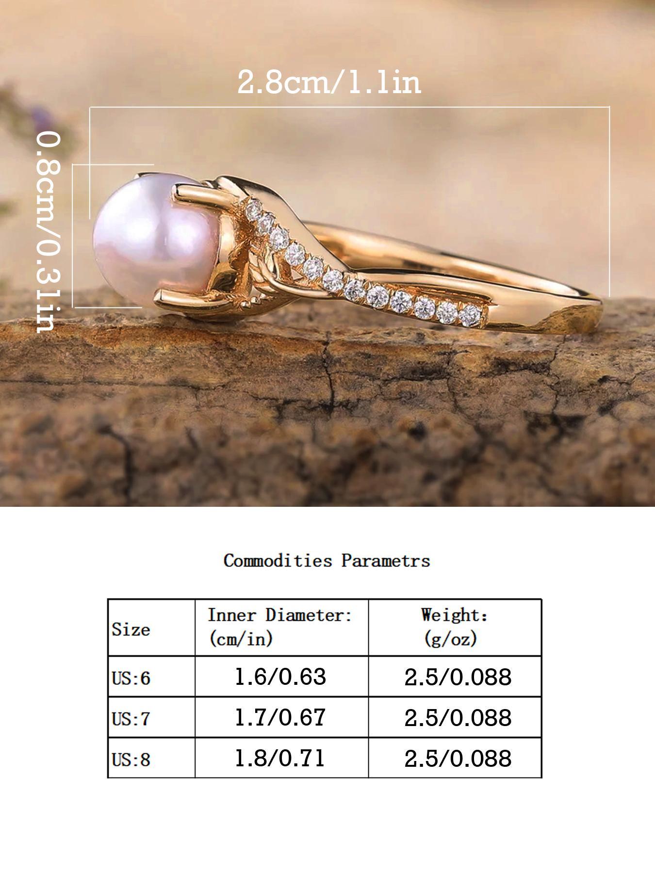 S925 Sterling Silver Faux Pearl Decor Ring, Vintage Palace Style Rhinestone Decor Ring for Women, Trendy All-match & Exquisite Jewelry for Birthday Gift, Statement Rings