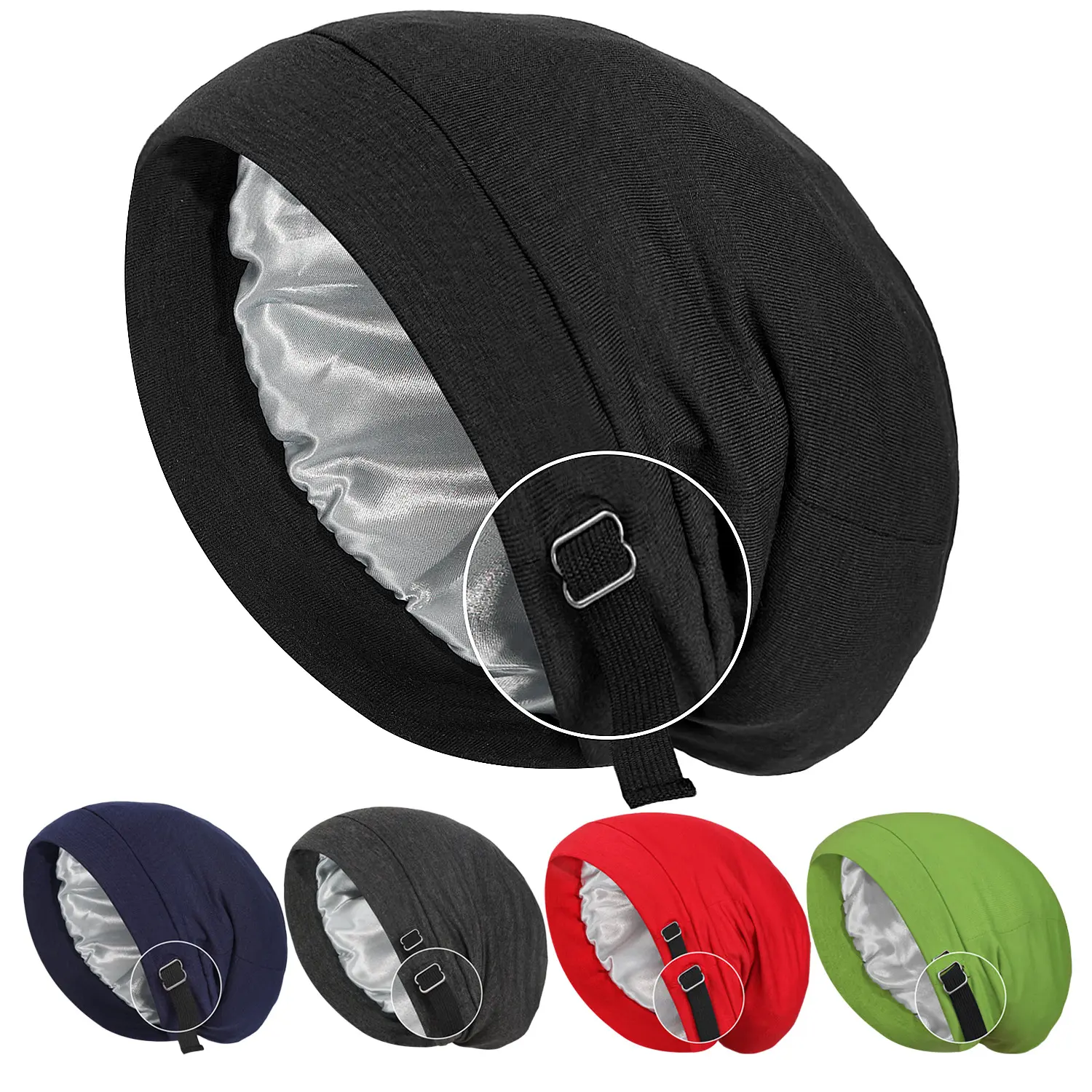 Unisex Sleep Cap & Chemo Beanie, Soft Stretch Turban with Double Layer, Adjustable Hat for Haircare & Daily Wear