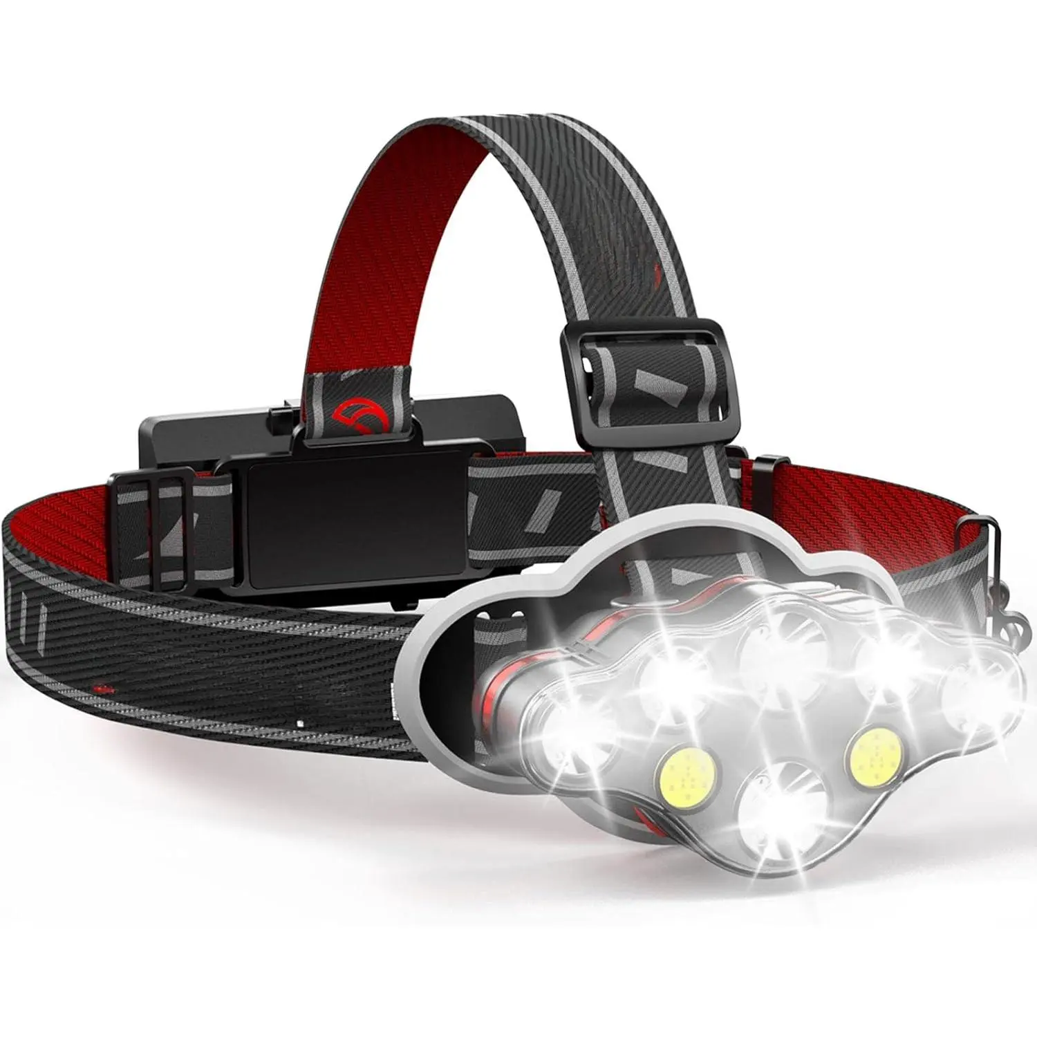 Rechargeable Headlamp, 8 LED High Lumen Super Bright Headlights with Red Light, USB Waterproof Head Flashlight, 8 Mode Head Lamp  Outdoor Running Fishing Working Camping Gear