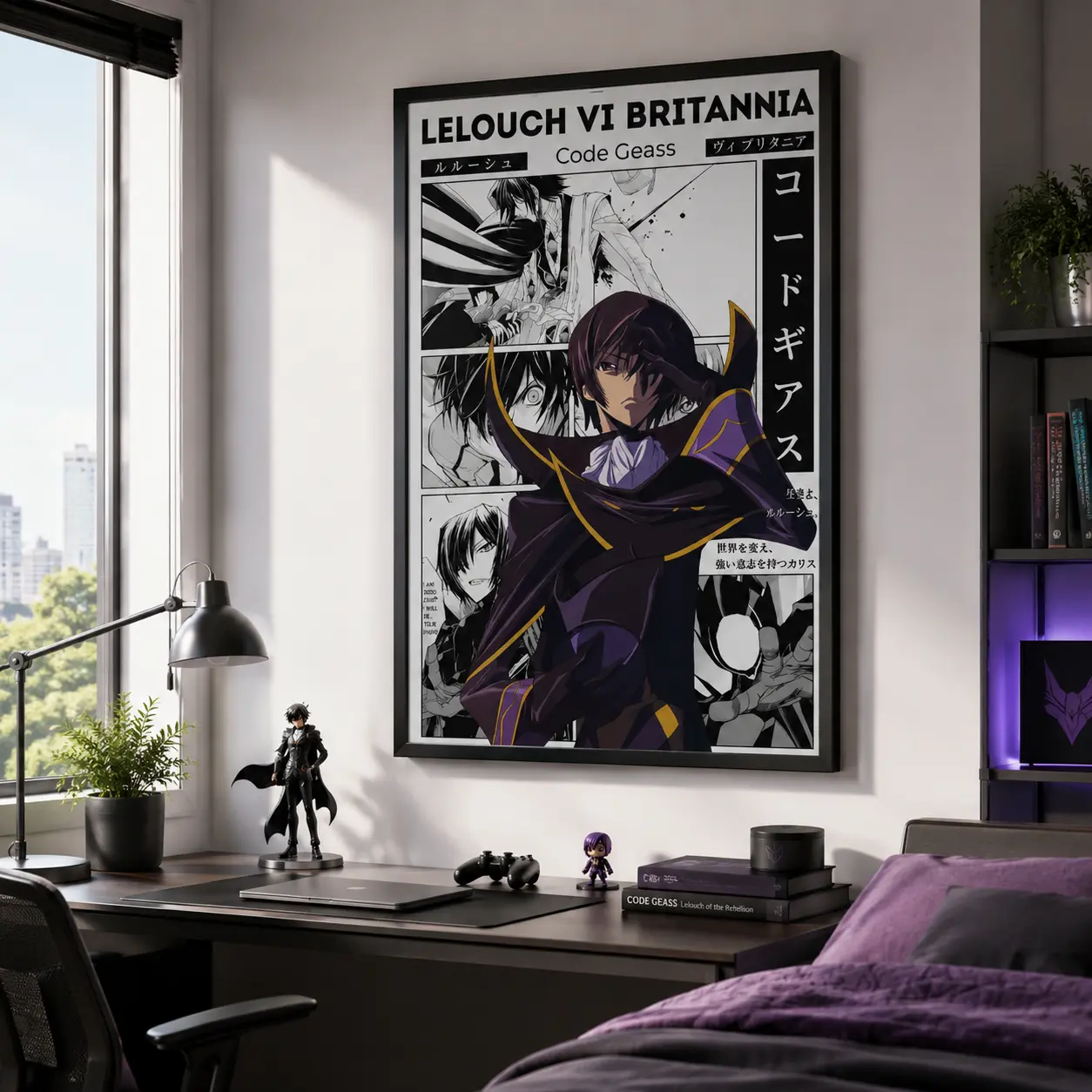 Code Geass Lelouch Vi Britannia Anime Poster, Manga Wall Artwork Prints, Home Decor Gift, Canvas Wall Art Print, Japanese Anime Room Decor for Bedroom Dorm Gaming Room Office, Manga Poster Gift for Anime Fans