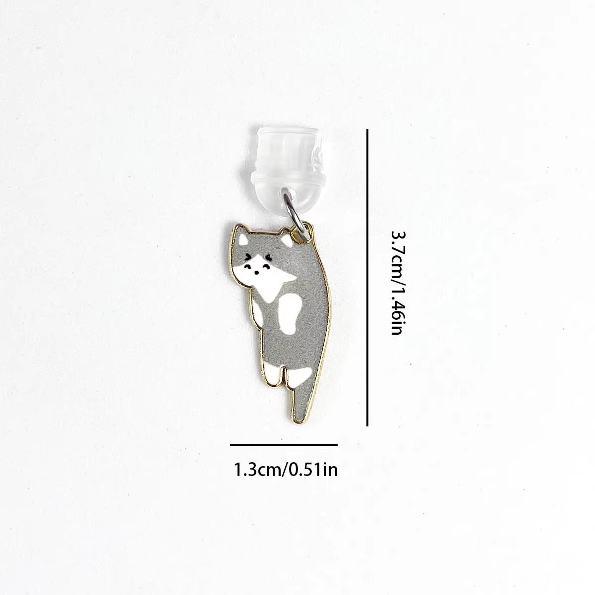 Cute Cat Design Phone Dust Plug, 1 Count Creative Mobile Phone Dust Plug, Mobile Phone Parts, Mobile Phone Hanging Accessories for iPhone & Samsung Type-C Interface, Charms, Cell Phone Charm