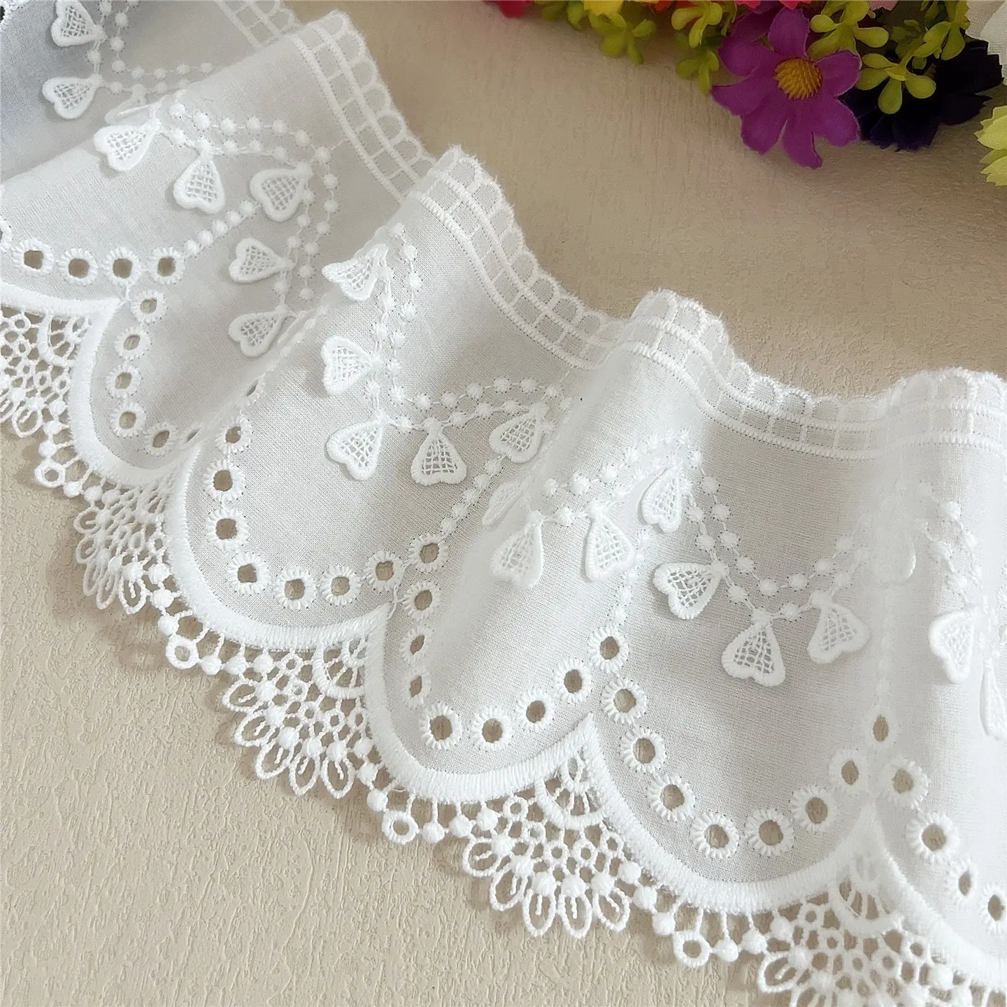 1 Yard Butterfly Cutout Trim, Dual-Sided Water Soluble Edge, Ideal for Clothing, Bags, Home Decor, DIY Craft Supplies