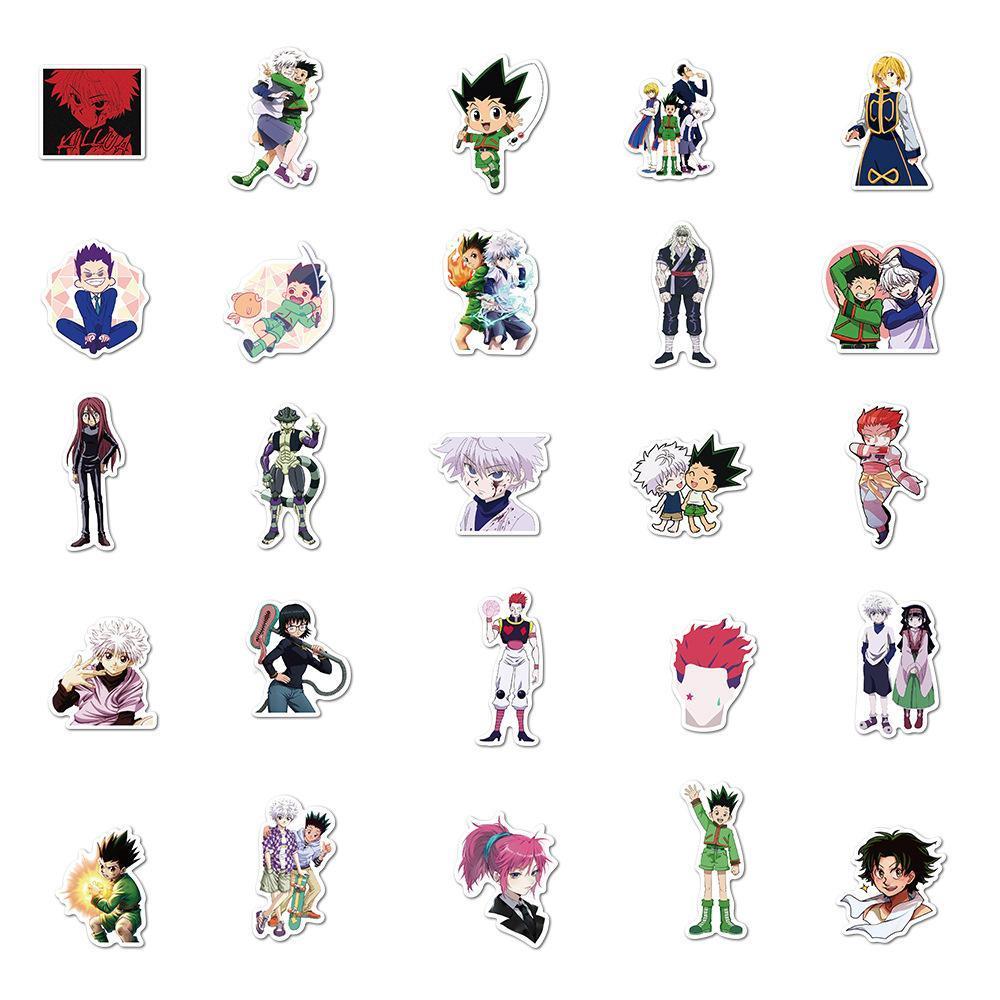 50pcs Hunter X Hunter Anime Stickers DIY Decoration Waterproof Sticker Pack Cute Laptop Skin Kawaii Packaging Phone Case