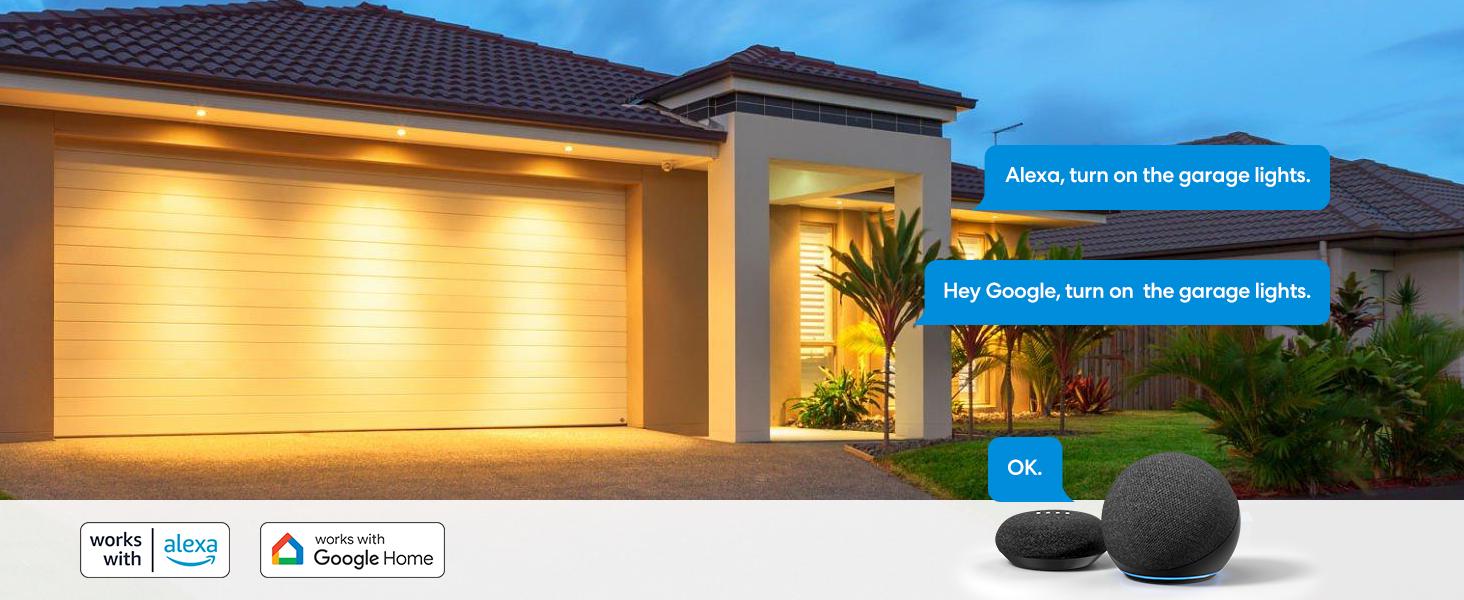 Outdoor Smart Plug, Outdoor Wifi Outlet with 2 Grounded Outlets, Remote Control, Timer, Waterproof, Works with Amazon Alexa, Google Assistant and SmartThings, FCC Certified