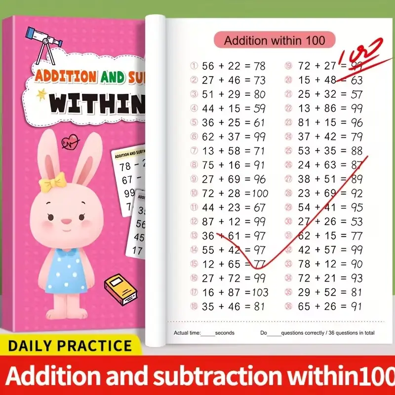 Math Practice Book, Enhance Calculation Skills, Early Education Workbook, Preschool Learning Materials, Addition Subtraction Exercises, Thinking Training, Halloween Christmas Gift