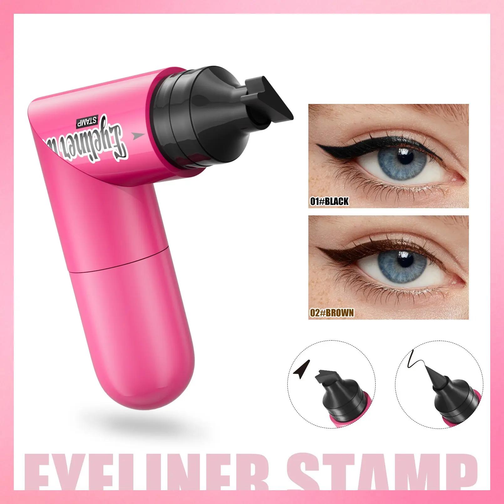 Senmu Dual-Ended Eyeliner Pen, Waterproof Quick-Dry Eye Liner Stamp, Makeup Beauty Tool, Personal Care Essential, Long-Lasting Precision
