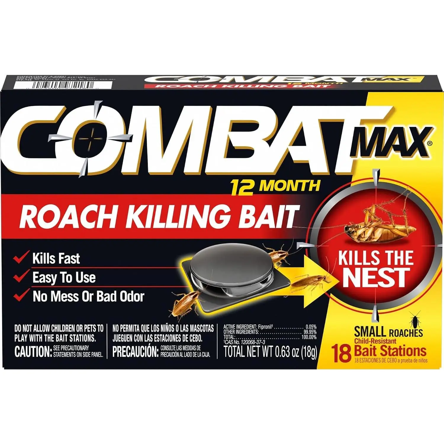 Small Roach Defense Bait, 18-Count, 12-Month Roach Killing Effectiveness