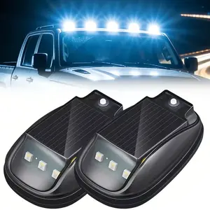 Wireless Solar LED Roof Lights | No Drill RGB Cab Signal Lamp with Remote, Universal Warning Light for Truck Pickup Camping Night Use
