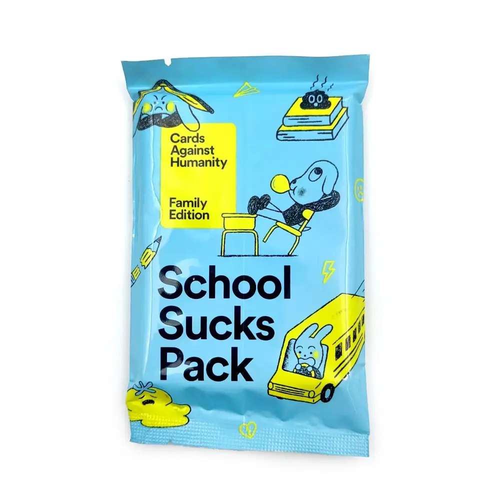 Cards Against Humanity Family Edition School Sucks Pack Mini Expansion  To Your Tabletop Party Sessions Perfect for Gatherings & Entertainment