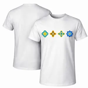 Men’s 100% Cotton Geometric Graphic Print Tshirt - Relaxed Fit, Loose Shortsleeve Crew Neck Sports Tee, Soft Breathable Fabric Streetwear Top for Daily Wear, Outdoor Activities, Summer Fashion