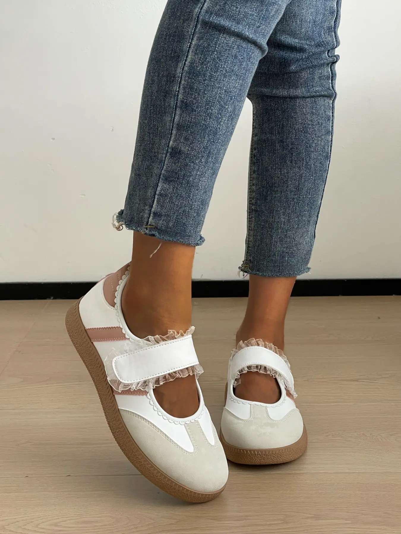Spring Summer Floral Trim Mary Jane Style Shoes, PU Leather, Anti-Slip PVC Sole, Casual Low Ankle Boots, All-Season Women's Footwear