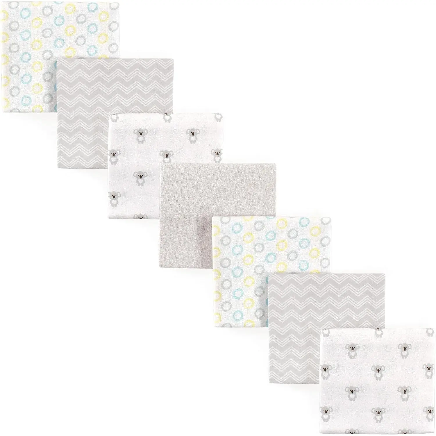 Unisex Baby Cotton Flannel Receiving Blankets, Koala 7-Pack, One Size