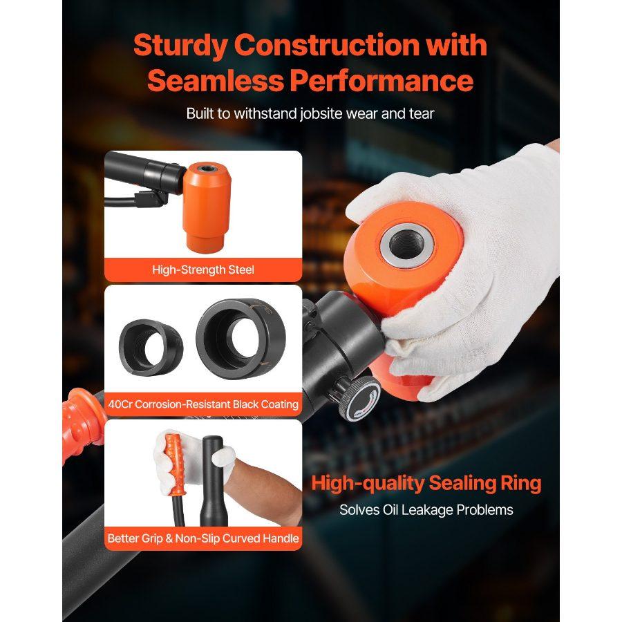 VEVOR Knockout Punch Set, 15 Ton Hydraulic Knockout Set, 1/2 to 4 KO Tool Kit Hole Making Tool, KO Tools Kit W/10 Dies for Metal Electrical Cabinets, Electrical Control Cabinets, Switch Cabinets