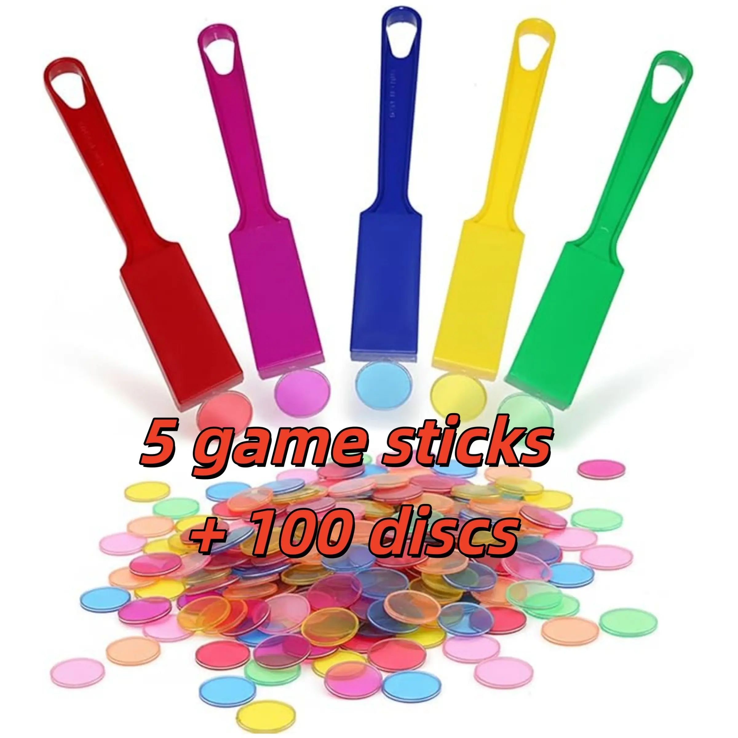105-Piece Colorful Bingo Game Set, Includes 5 Bingo Shakers, 200 Colored Bingo Pieces, Multi-Color, Suitable for Group Games, Family Fun