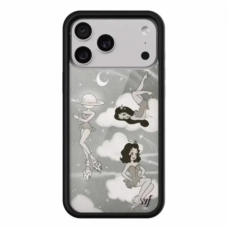 Wildflower INS Moon Girl For iPhone 17 16 15 14 13 12 Pro Max Plus Air Cartoon rabbit monkey WF Polka Dot high-quality new product shock-resistant fall magnetic  multi-color everyday clear camo tough summer protectio airp black shockpr cute anti- trendy