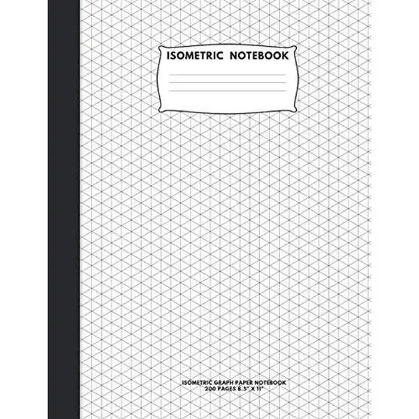 Isometric Triangular Grid Notebook, 3D Drawing Aid, 200 Pages, 8.5"x11" Paperback Office Stationery, 0.28" Equilateral Triangle Grid for Computers & Office Equipment Supplies