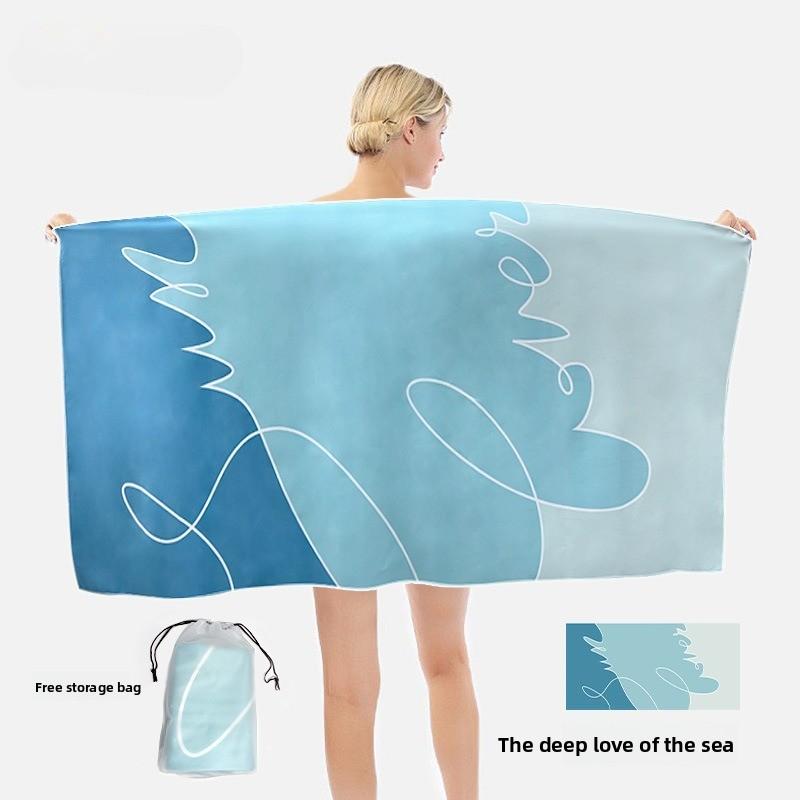 Beach towel Double-sided velvet absorbent swimming microfiber beach towel Printed quick-drying sports towel Universal golf