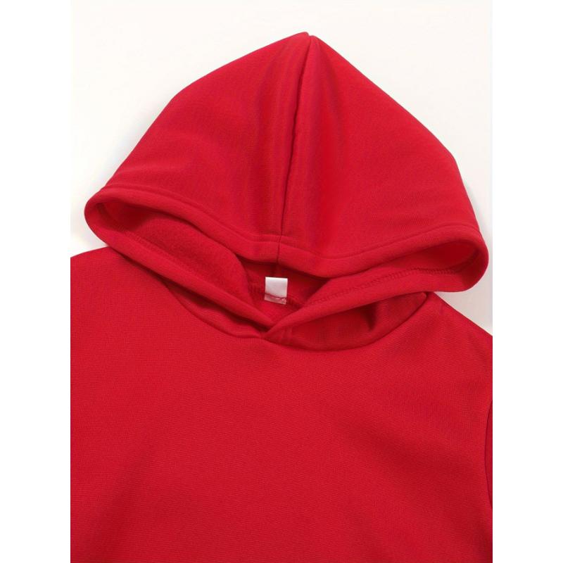 Casual Hooded Sweatsuit Set - 2 Pack Polyester Solid Color Sportswear with Pockets, Slight Stretch, Regular Fit Fall/Winter Apparel Over 3 Years Old - Comfortable Knit Jogger and Sweatshirt Combo, Outdoor