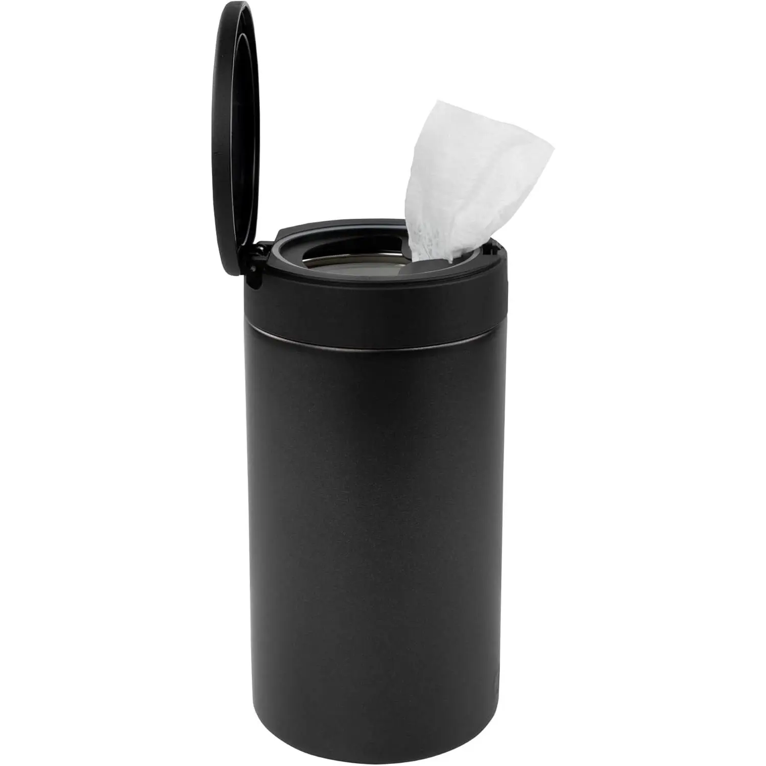 Refillable Stainless Steel Disinfecting Wipes Container, Reusable Push Button Wet Wipe Dispenser, Wipe Holder for Bathroom Kitchen School Classroom Countertop Disinfect Cleaning, Black