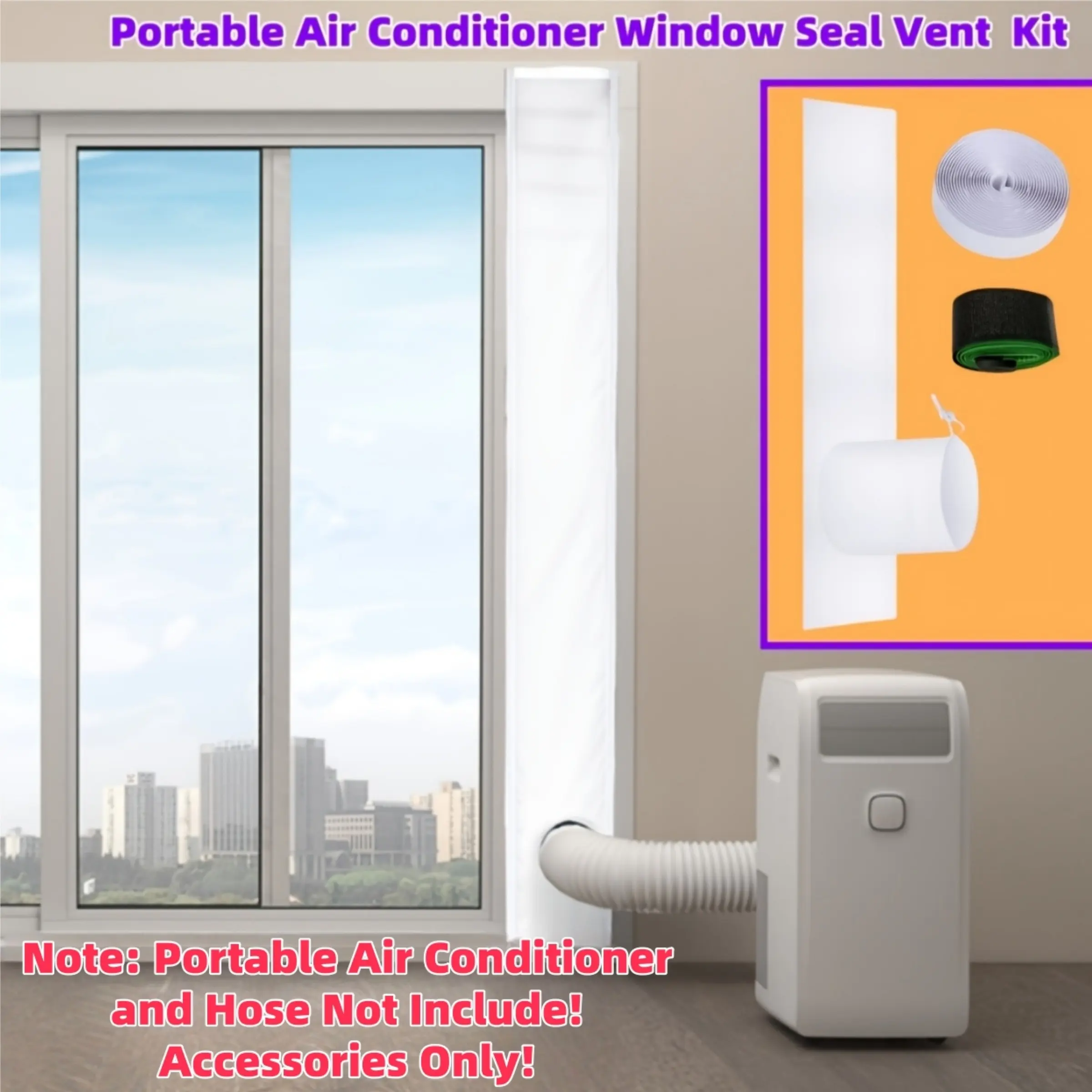Portable Air Conditioner Window Seal Kit, Adjustable 10x24-36 Inch, Easy Installation, New Upgrade 2026, for Ac and Dryer Ventilation