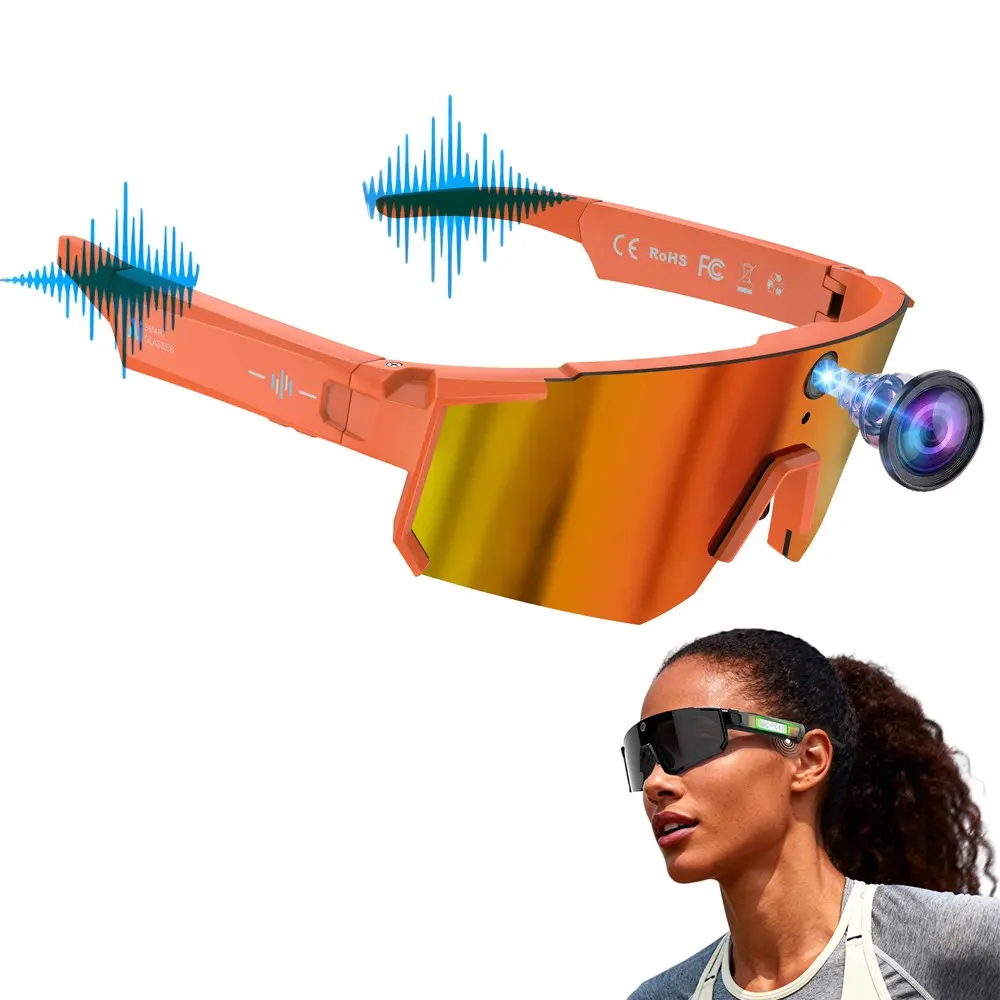 AI Sport Smart Glasses with Camera,,8MP Anti-Shake Camera, First Person Photo and Video Shooting ,One Click Recording, 290Mah Battery ,AI Real Time Translation,Music Playback, Bluetooth Calling