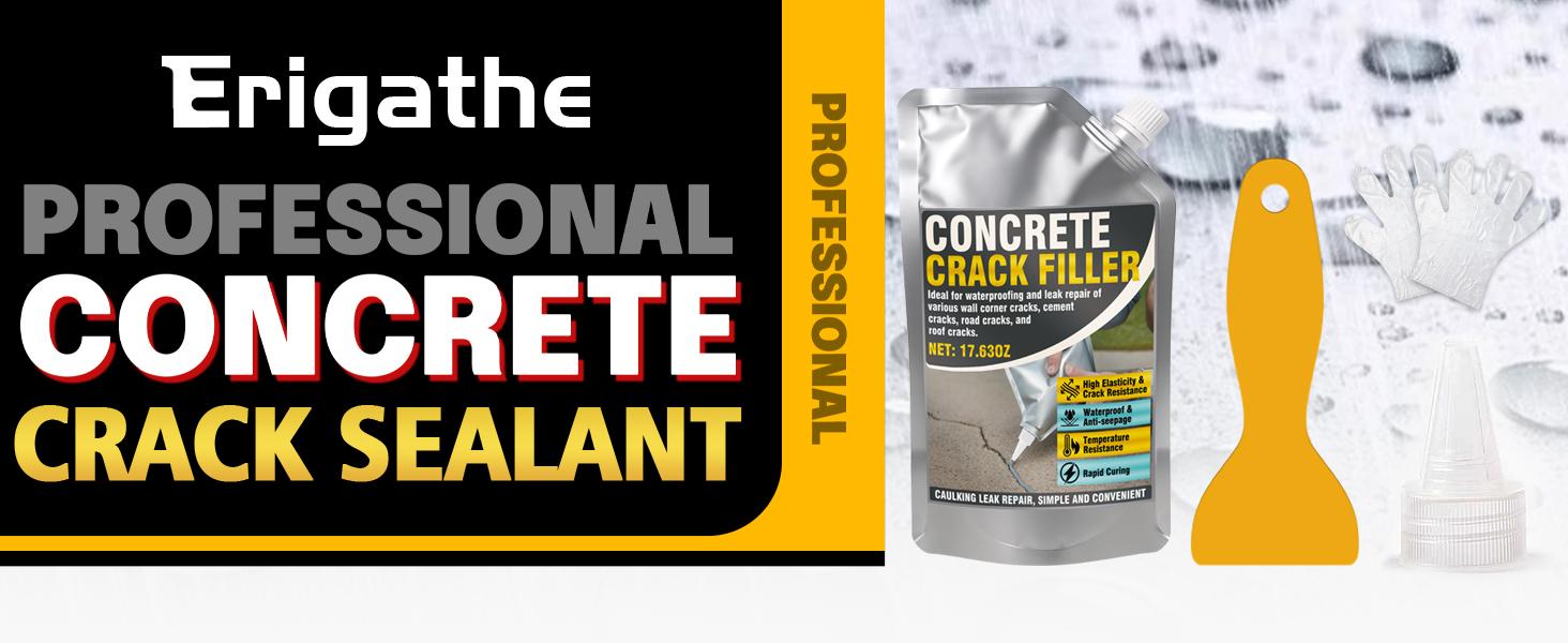 500g Concrete Crack Filler, High Elasticity Liquid Cement Crack Filler, Self-Leveling Waterproof Repair Sealant for Driveway, Walkway,, Hole -Quick Drying, Fix (Concrete Crack Filler)