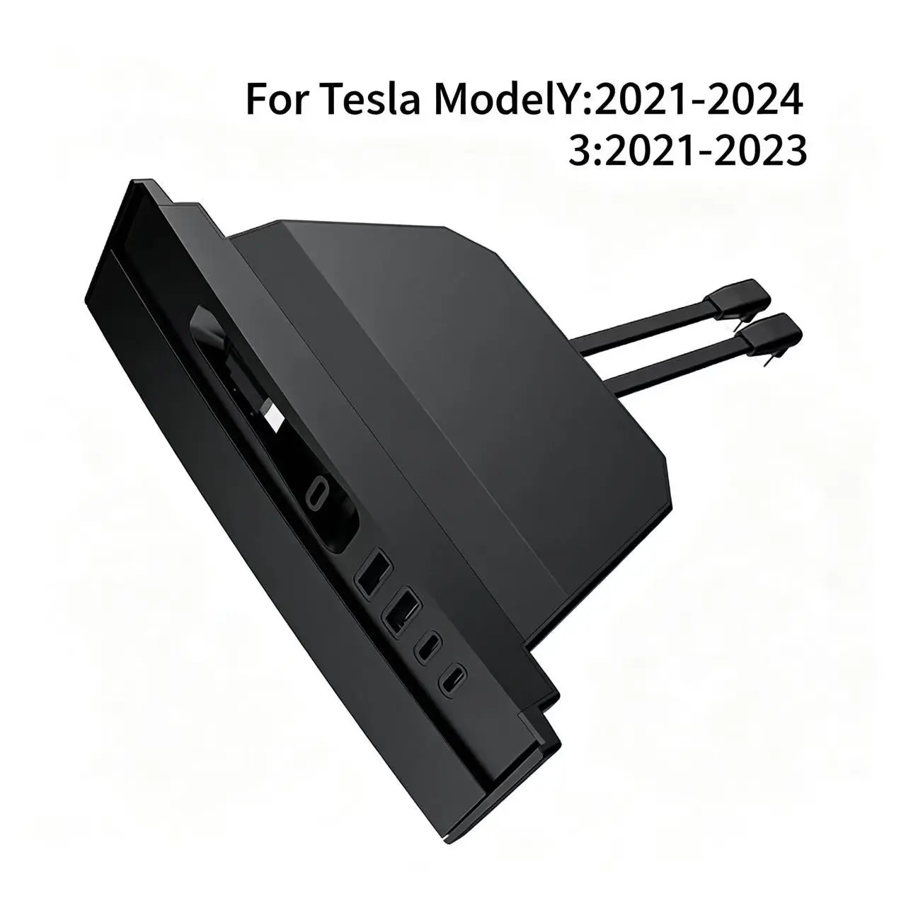 Applicable to Tesla Refreshed Model Y/3 Center Console Charger Super Fast Charging Accessory Dock, Retractable Cable, 5 Charging Ports, Fits the Original Vehicle, Native Texture, Easy Installation