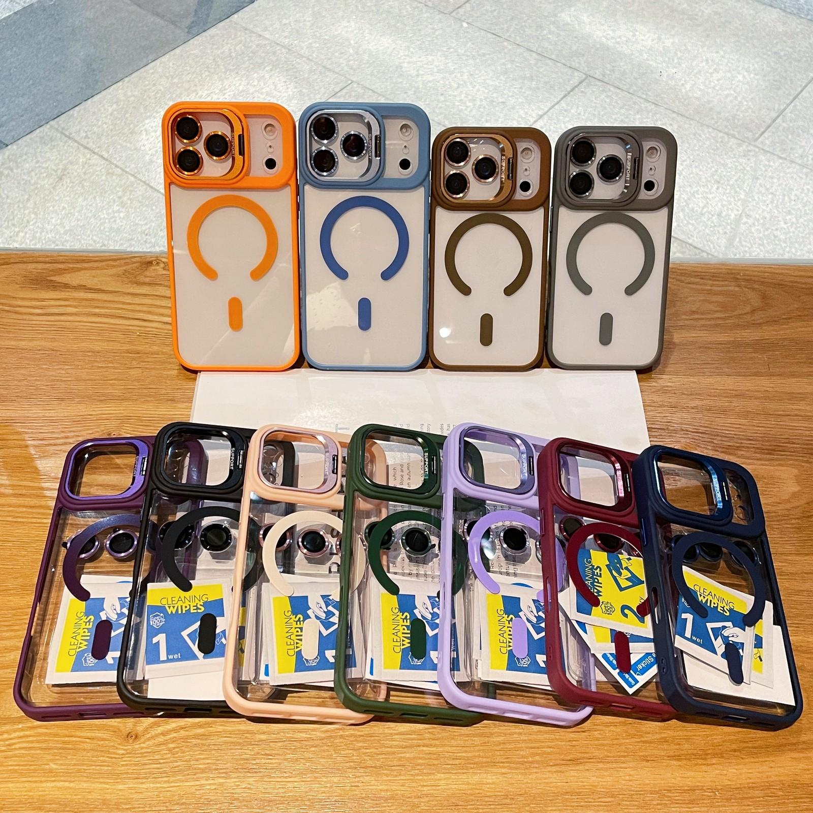 Magnetic Case For iPhone 17 Pro Max 16 15 14 13 12 Camera Lens Protector Anti-Yellowing Soft Edge and Anti-Scratch Hard Back, Shockproof Military-Grade Protection Acrylic Clear Phone Cover