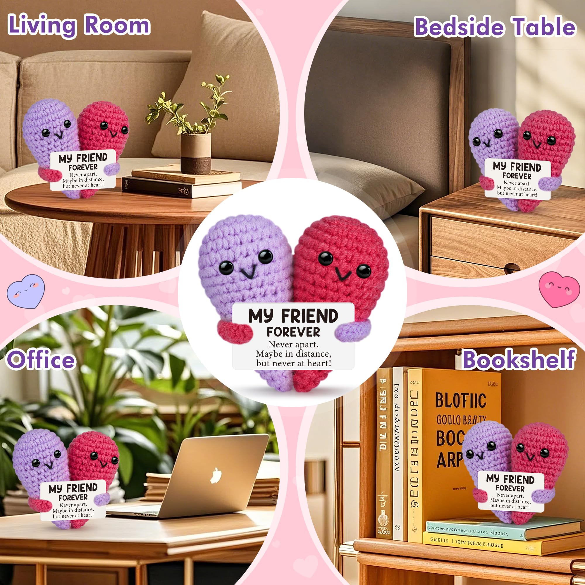 Cute Handmade Crochet Heart Emotional Support Plush Doll,Soft Skin-Friendly Cotton Yarn Stress Relief Decor,Birthday Gifts,Gifts For Women Men Him Her,Bestie Friendship Gifts,Easter Basket Stuffers,Mothers Day Graduation Teacher Appreciation Going Away Gi