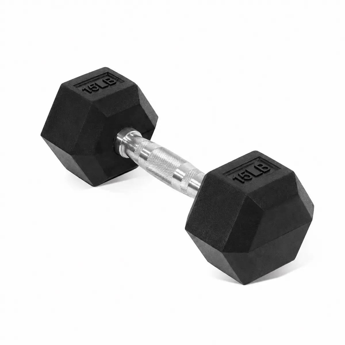 15 lbs Contoured Hexagonal Rubber-Coated Dumbbell - Portable, Not Easily Damaged Weight Training Tool for Bicep Curl, Casual Lifting, Grip Strength Training, Bicep Curl Weight Lifting, Casual Weight Lifting