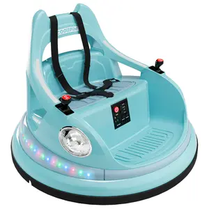 12v Ride on Bumper Car for Toddler with Remote Control, 2-Speed, 2 Driving Modes, 360°Spin, Anti-Collision Padding, Lights, Music, Electric Bumping Car for Children 1.5-6,