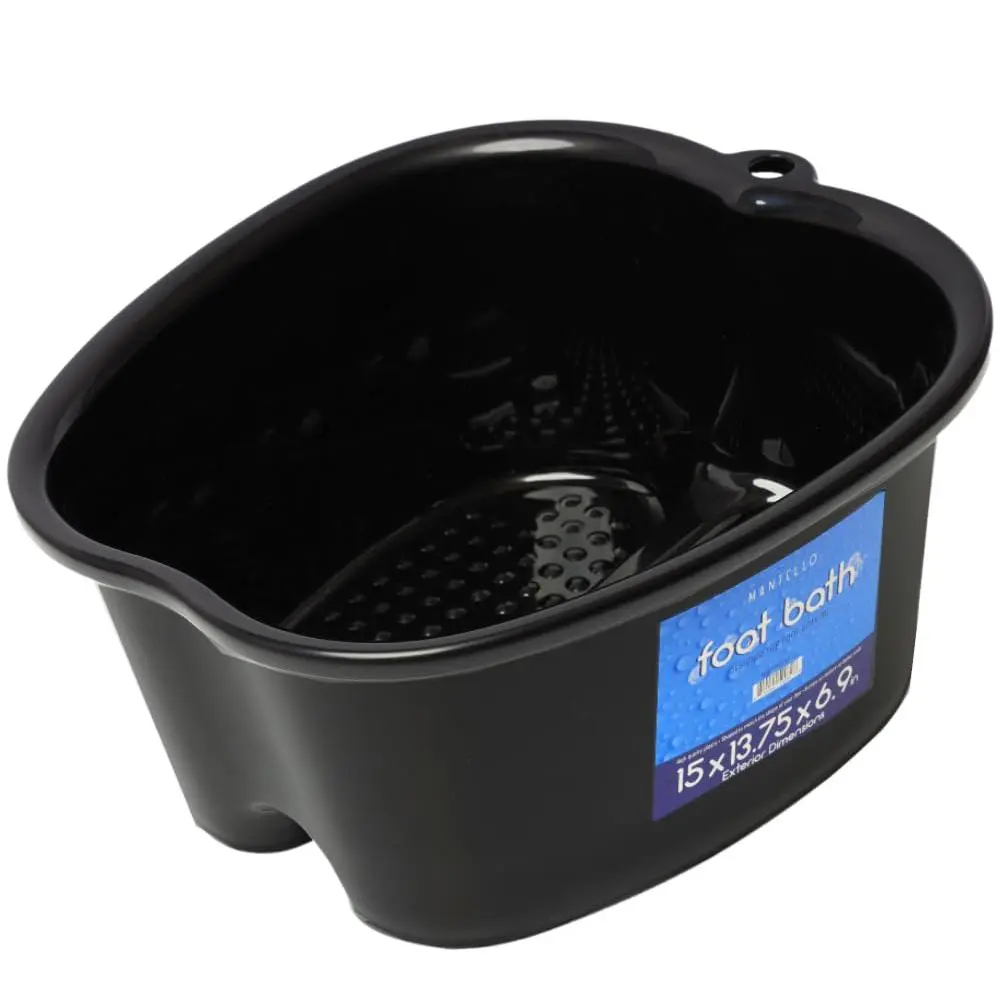 Foot Soaking Tub- Extra Large Pedicure Bowl - Foot Bath Basin - Home Foot Spa (Black)