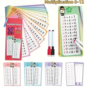 【Children's Day Special Gift】Multiplication Flash Cards 0-12, 15PCS Times Table Chart, Dry Erase Markers & Sorting Ring Included, Educational Math Game for 1st-3rd Grade Kids (Classroom & Home Use)