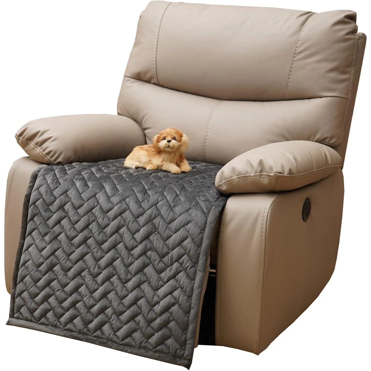 Recliner Chair Covers,Recliner Covers that Stay in Place,Washable Recliner Slipcover for Large Recliner 3 Seater Sofa Couch Living Room Loveseat,Dark Gray 23 x 39 inches (Only 1 Piece)