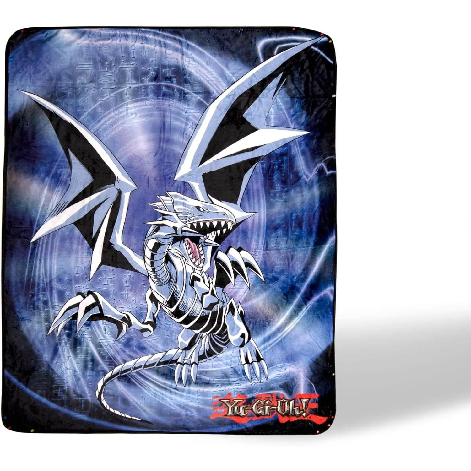 Yu-Gi-Oh! Blue-Eyes White Dragon Fleece Throw Blanket |   Plush Soft Polyester Cover for Sofa and Bed, Cozy Home Decor, Luxury Room Essential |   Anime Manga Gifts for Adults, Teens |   45 x 60 Inches