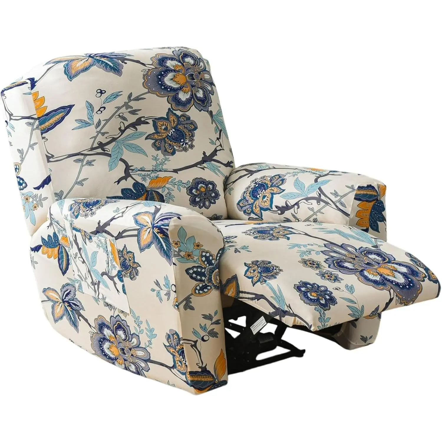 4-Piece Polyester Spandex Recliner Slipcovers - Custom Fit, High Elasticity, Wrinkle-Free, Non-Slip Lazy Boy Chair Covers with Storage Pockets, Indoor Living Room Furniture Protector