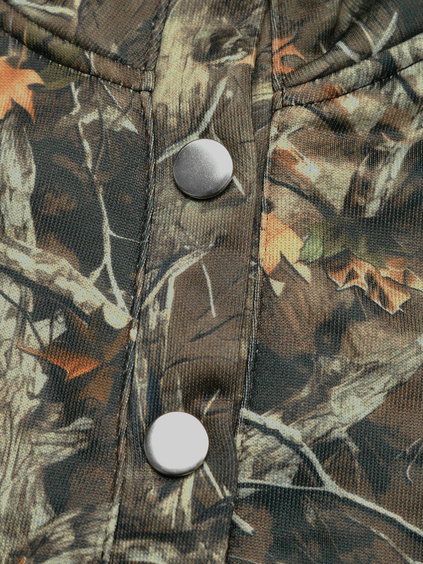 2025 Autumn New Casual Daily Camouflage Maple Leaf Floral Print Pullover Sweatshirt for Women