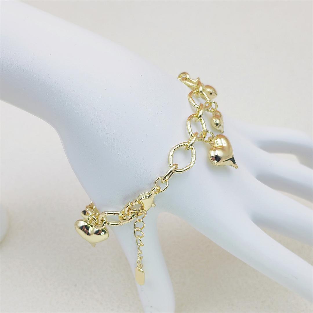 14K Gold Plated Brass Star & Heart Beaded Bracelet for Women, Vintage Boho Aesthetic Design, Multi-Wear Chain Bracelet & Choker, Anti-Tarnish & Dainty for Daily Wear & Casual Outfits