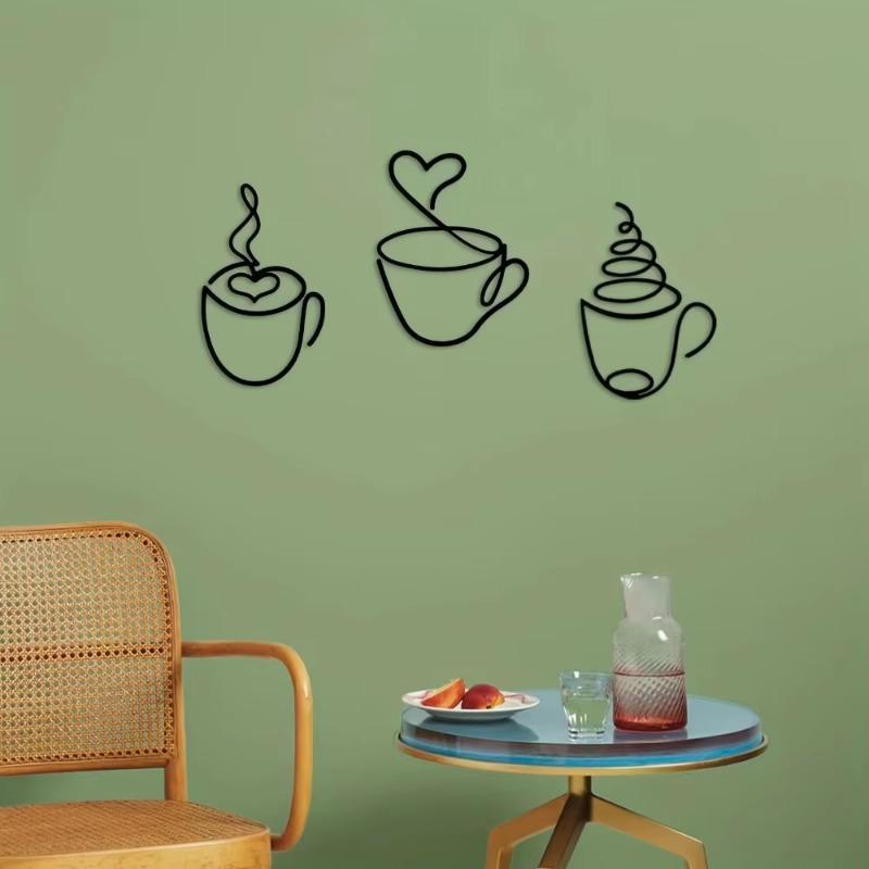 Coffee Cup Pattern Wall Art, Hand Drawn Artwork, Unique Artwork, Vintage Coffee Cup Wall Decor, Decoration, Charming Kitchen Decor for Stylish Home Interiors