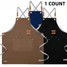【Black Friday】1-Piece Polyester Kitchen Work Apron with Front Pockets and Cross-Back Straps, Unisex Cooking and Cleaning Apron, Christmas Gift for Men and Women