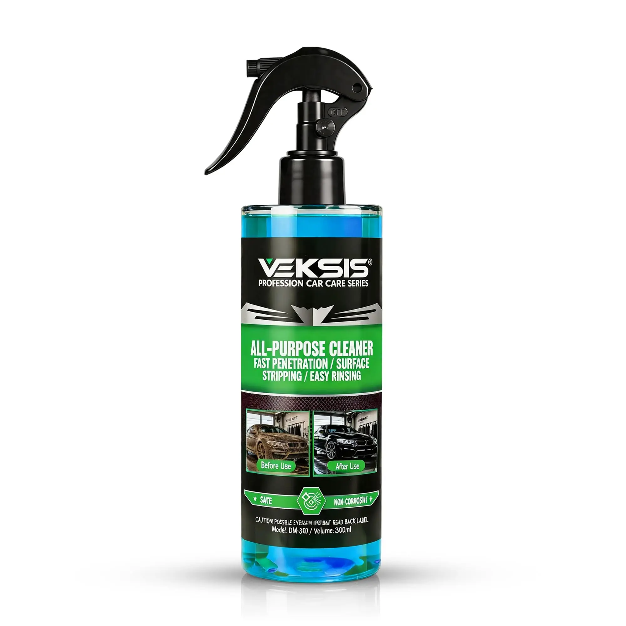 Veksis All-Purpose Liquid Surface Cleaner Spray Bottle - 300ml pH-Balanced Auto Detailing Solution for Dashboard, Leather Seats, Interior Cleaning, Non-Greasy, Residue-Free, Natural Matte Finish (Cleans 8-10 Full Car Interiors)