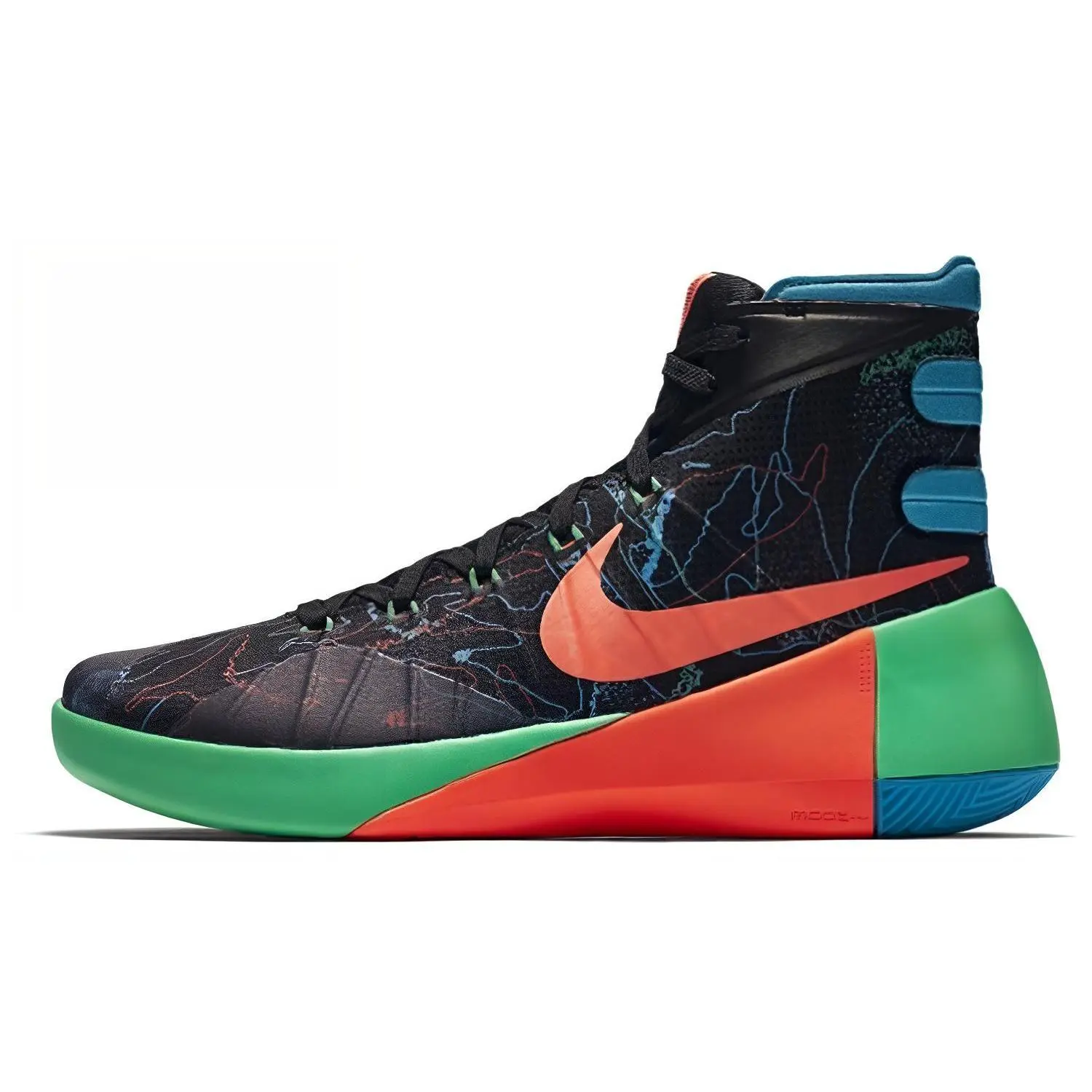 Nike Hyperdunk 2015 Round Toe Lace-Up Non-Slip Lightweight High-Top Basketball Shoes 749570-084