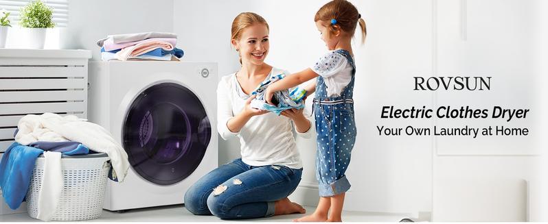 ROVSUN 2.6 Cu.Ft Portable Clothes Dryer, 1400W Fast Drying Front Load Tumble Laundry Dryer with Stainless Steel Tub & LCD Control Panel Six-Mode for Apartment, Home, Dorm ROVSUN 2.6 Cu.Ft Portable Clothes Dryer, 1400W Fast Drying Front Load Tumble Laundry Dryer with Stainless Steel Tub & LCD Control Panel Six-Mode for Apartment, Home, Dorm