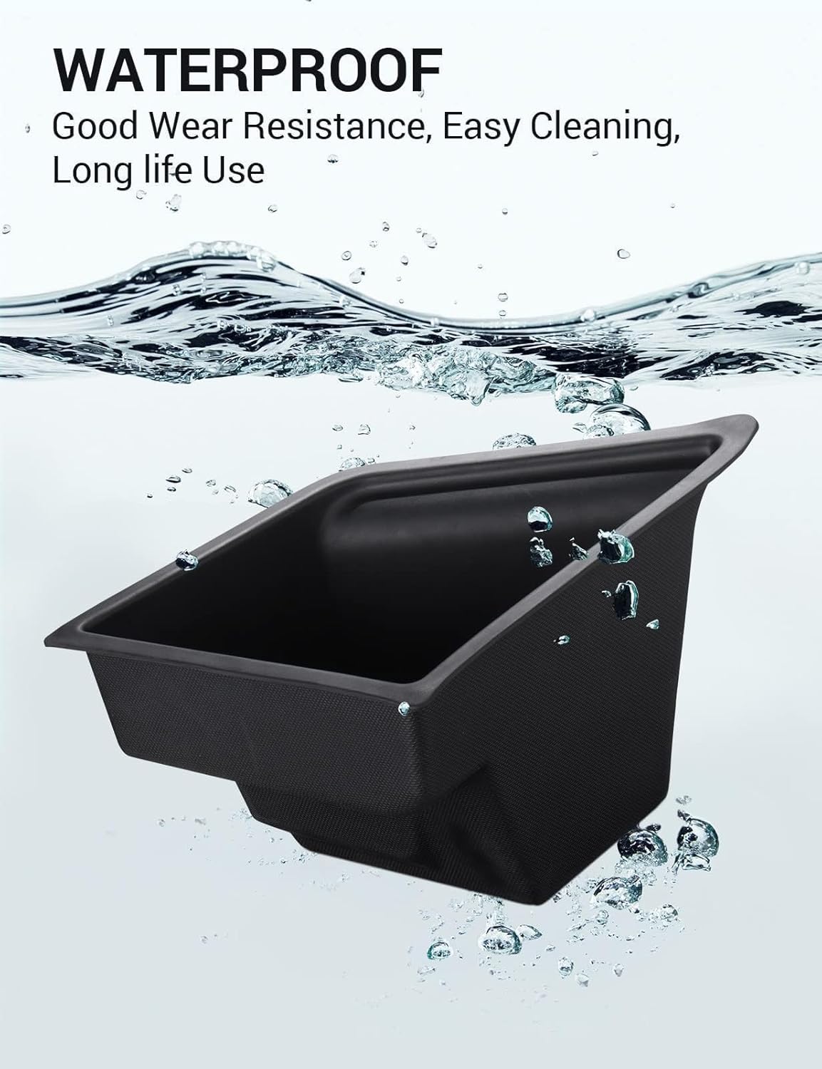 2023 2022 2021 Tesla Model 3 Trunk Storage Bin, Trunk Organizer with Carpeted Lid, Waterproof Rear Trunk Side Storage Box for Model 3 Interior Accessories