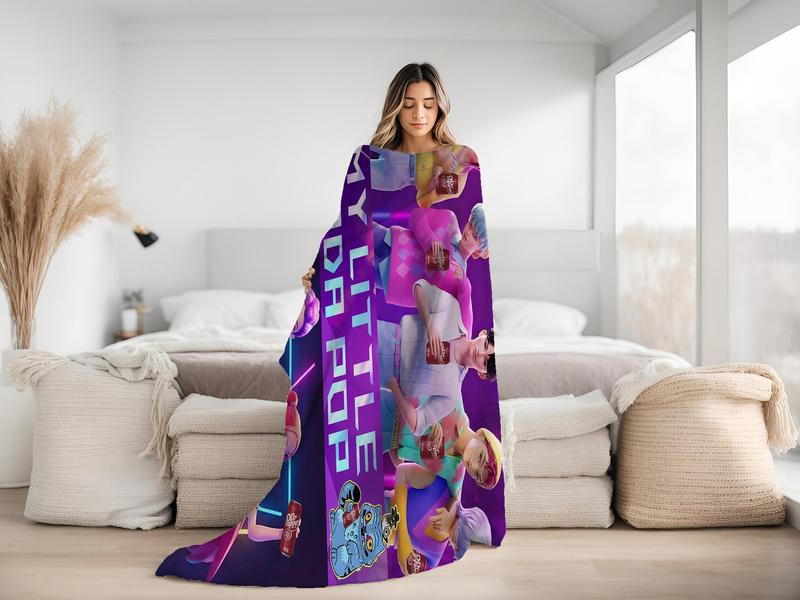 KPop Demon Hunters Star Team Blanket,"MY LIT TLE SODA POP" Kpop Boy and Girl group Figure Print Blanket, Fleece Blanket,Soft Flannel Sofa Bed Cover, Lightweight All-Season Travel Camping Home Rug