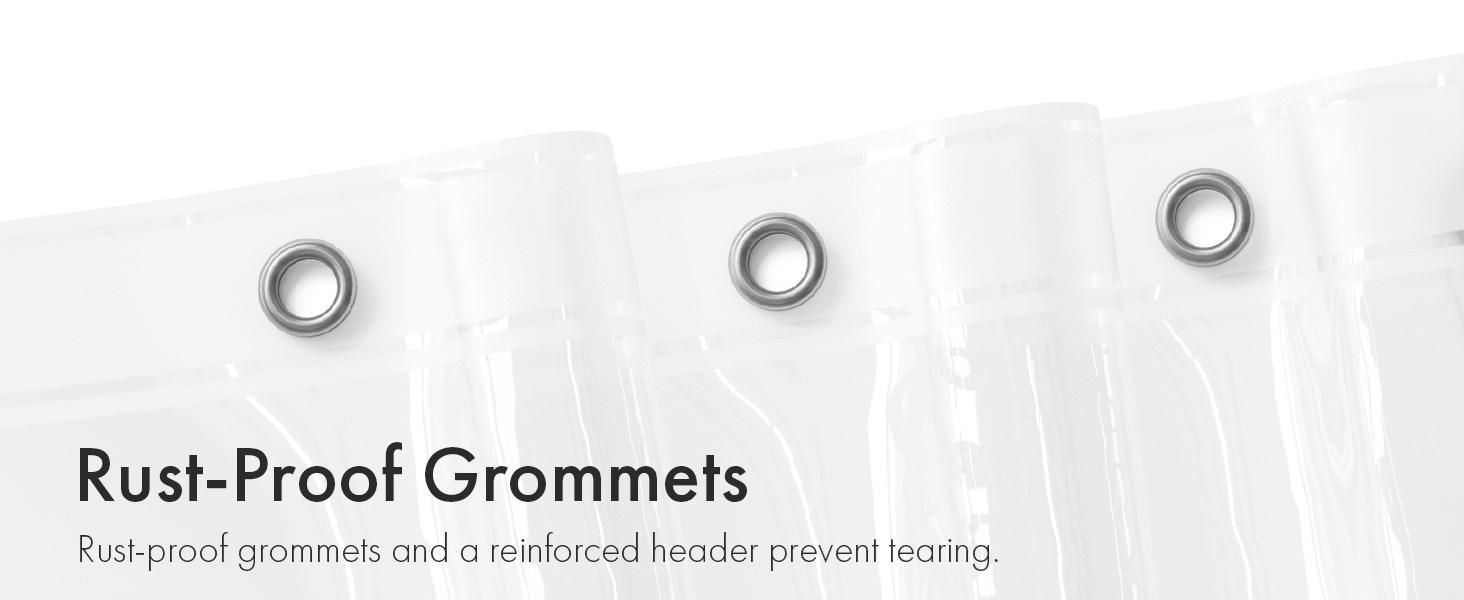 Shower Curtain Liner 2 Pack, 72 x 96 Inches Extra Long PEVA Plastic Shower Liner with 3 Weighted Stones and 12 Rustproof Metal Grommet, Lightweight Waterpr